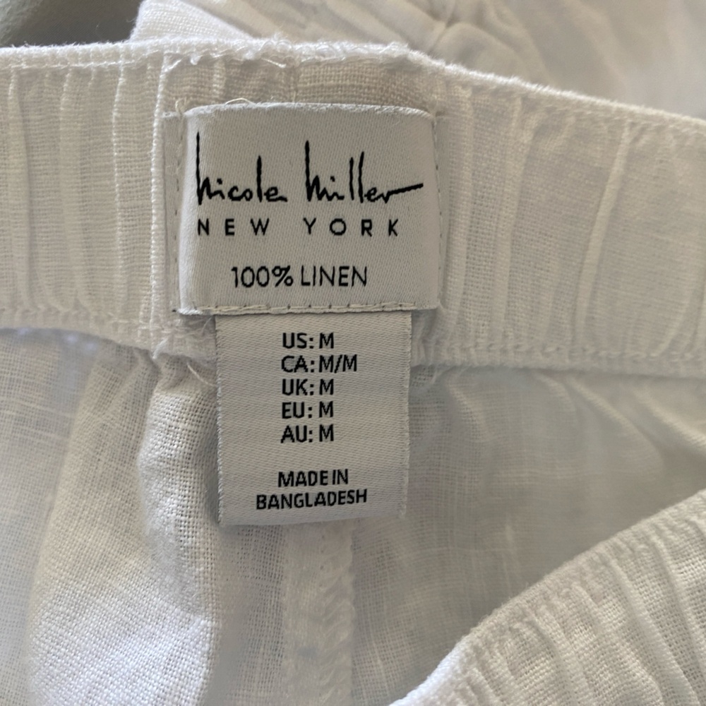 Nicole Miller New York Cargo Pocket Joggers 100% Linen Sz M - Picture 11 of 11